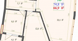 公寓 2-комн 74.8 m² - 莱赫和玛丽亚·卡钦斯基, Batumi