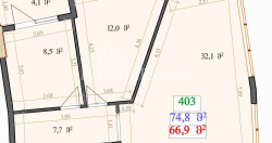 公寓 2-комн 74.8 m² - 莱赫和玛丽亚·卡钦斯基, Batumi