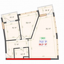 在建目标房产 55.8 平方米的公寓 - 莱赫和玛丽亚·卡钦斯基, Batumi, 佐治亚州。